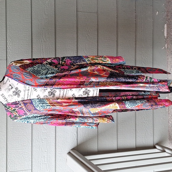 Natural Life Sierra Patchwork Print Duster Size L/XL Boho Multicolor Casual - Picture 3 of 11